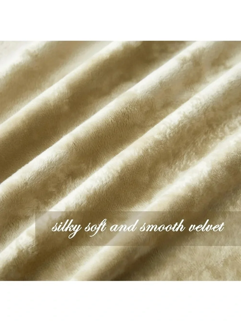 Luxe Velvet Rod-Pocket Curtain Panels in beige 100x96in